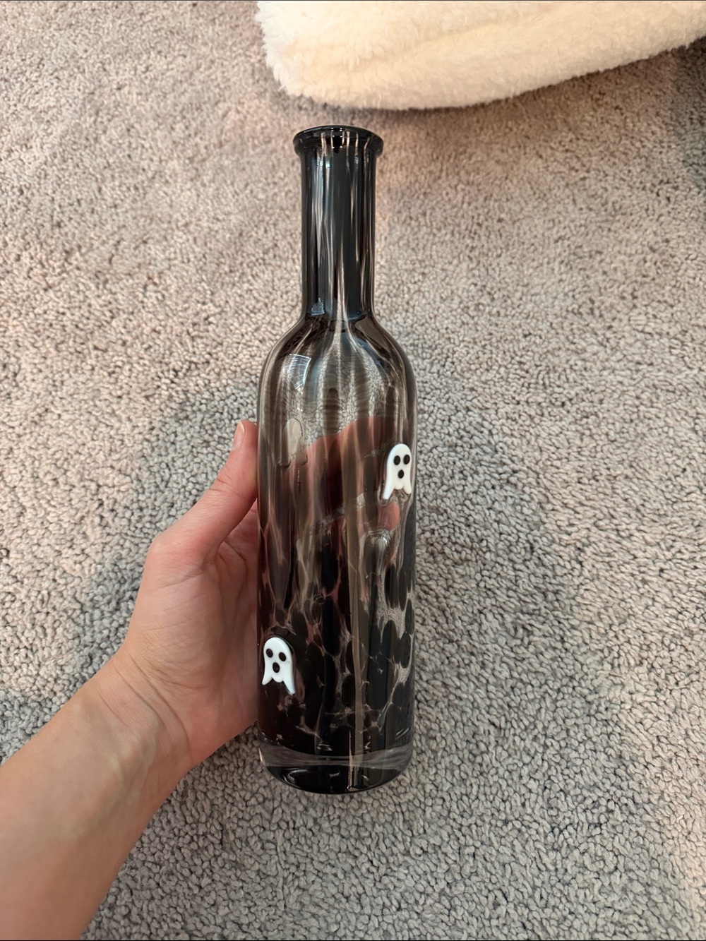Hand-Blown Black Ghost Accent Bottle Vase